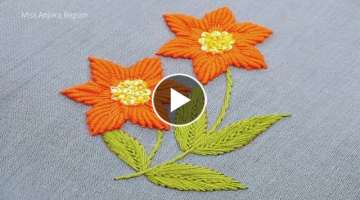 Hand Embroidery, Bullion Flower Stitch Embroidery, Beautiful Hand Embroidery, Embroidery-510