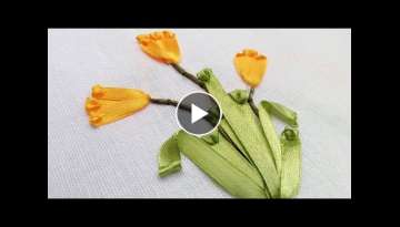 Easy Ribbon Embroidery Stitches | Flower Design HandiWorks #38