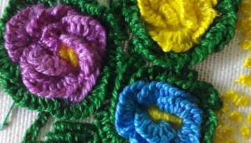 Rokoko nakışı yaprak ve birit nakışı çiçek yapımı - Rococo embroidery leaves