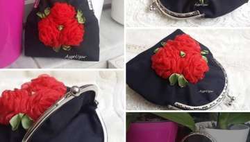 Kurdela nakışlı çanta modeli - Ribbon embroidered bag model