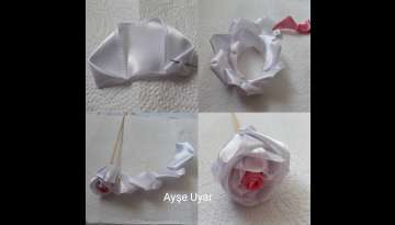 Ribbons #Nakisi Marbling Rose Making - Kurdela #Nakisi Ebruli Gül Yapımı