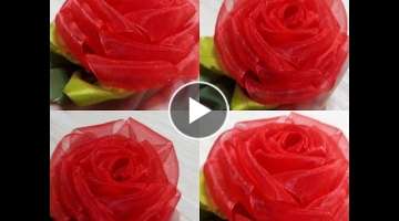 Seccade ve Havlular için Kurdela Nakışı -Katlamalı gül yapımı (-Folding rose making)