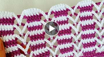 Very Easy Super chain Knitting krochet beybi blanket yelek battaniye canta modeli
