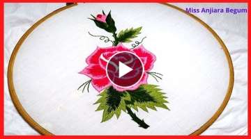 Cute Rose Hand Embroidery,Flowers Embroidery,Secrets of Embroidery 17,Embroidery, #Miss_A
