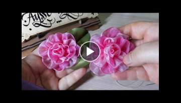 Havlu ve Örtüler için Harika bir Kurdela Nakışı Çiçek modeli- Ribbon Embroidery Flower mo...