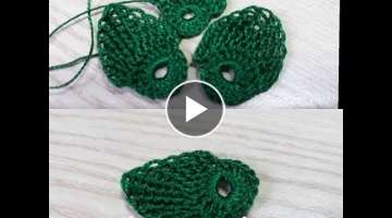 Tığ ile Yaprak Yapımı-leaf making with crochet
