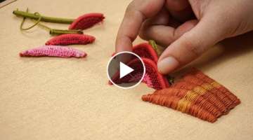 Amazing Hand Embroidery 3D Art - New Puffy Stitching Idea