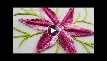 Hand Embroidery Flowers by DIY Stitching: Double cast on & Pistil stitch