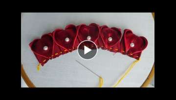 easy and beautiful ribbon work,hand embroidery ribbon work flower tutorial