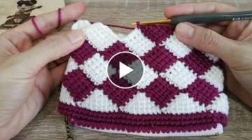 D.I.Y. Tutorial????How to Crochet Purse Bag With Zipper ???? Step by Step ???? Afghan patterns
