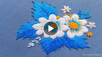 Twin Flower Hand Embroidery Design, Tips and Tricks of Hand Embroidery Flower, Embroidery-362