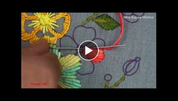 Hand Embroidery Kashmiri Stitch Flower Design: Flower Design Tutorial