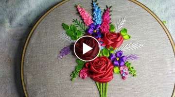 Amazing কুশন কভার ডিজাইন | Hand Ribbon Embroidery | EZY KAJ |