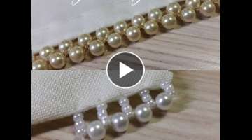 Dıy Kumaş kenarlarına boncuk nakışı nasıl yapılır ? ( How to embroider beads on fabric e...