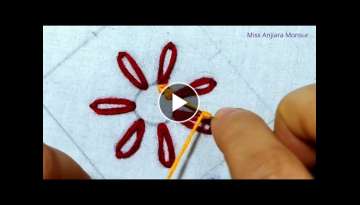 New Flower Embroidery||Hand Embroidery Designs||Miss Anjiara Monsur||Embroidery for Beginners
