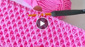 Very Easy Super Knitting Crochet çok kolay muhteşem battaniye canta örgü modeli