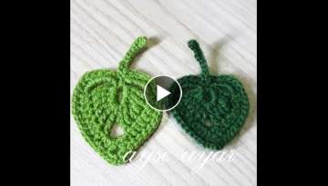 #Tığ işi yaprak yapımı- Crochet leaf making