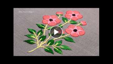 Hand Embroidery Flower Pattern, Simple Hand Embroidery Flower Patterns, Satin Stitch Flower-511