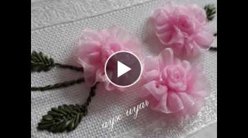 Organze Kurdeladan havlu kenarı çiçek nasıl yapılır ?How to make a towel edge flower?