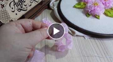 #Organze kurdeladan iri pembe gül yapımı - Making big pink roses from organza ribbons