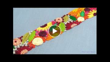Border Embroidery: Hand Embroidery: Embroidery For Kurti Borderline: Diy Embroidery-611