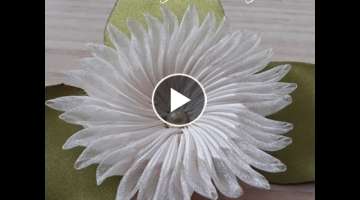 DIY : Su Kurdelasından Yıldız Çiçeği Yapımı (Dahlia Making from Water Ribbon)