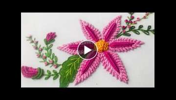 Hand Embroidery: Mesmerizing Brazilian Flower Embroidery / Fantasy Flower Embroidery /3D Embroide...