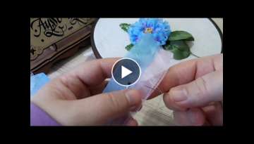 Kurdela nakışı nilüfer çiçeği nasıl yapılır -Ribbon embroidery - Organze kurdela ile ç...