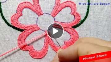 Wonderful Hand Embroidery flowers easy way,Simple Embroidery flowers-78,ফুলের এম্...